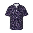 thumbnail image 1 of Daiia Lavender Flowers Hawaiian Shirt for Men Gentle Cotton Regular Short Sleeve Casual-XX-Large, 1 of 9