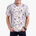thumbnail image 1 of Daiia Lavender Flowers Pattern Men’s Polo Shirts,Solid Deck Shirt,Classic Fit, Breathable Cotton Polo for Casual and Sport Wear-Small, 1 of 9
