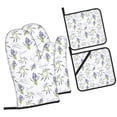thumbnail image 1 of Daiia Lavender Flowers Pattern Oven Mitts and Pot Holders 4 pcs Set,High Heat Resistant 500 Degree Extra Thicken Long Kitchen Cotton Oven Glove, 1 of 6