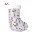 thumbnail image 1 of Daiia Lavender Flowers Print Christmas Stocking，18"Large Knitted Xmas Stocking for Kids, Family Stocking for Fireplace Christmas Holiday Party Decoration, 1 of 7