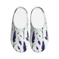 thumbnail image 1 of Daiia Lavender Flowers Print Women’s Fuzzy Slippers Memory Foam Lightweight House Shoes Cozy Loafer Flannel House Shoes-39/40, 1 of 7