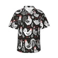 thumbnail image 1 of Daiia Laying Hens And Roosters Hawaiian Shirt for Men Gentle Cotton Regular Short Sleeve Casual-Small, 1 of 9