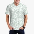 thumbnail image 1 of Daiia Leaf Print Pattern Men’s Polo Shirts,Solid Deck Shirt,Classic Fit, Breathable Cotton Polo for Casual and Sport Wear-Large, 1 of 7