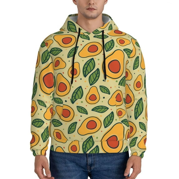 Daiia Leaves Avocado for Men's Fashion Hoodies & Sweatshirts with Kangaroo Pocket Hooded Sweatshirt Breathable & Moisture Wicking-Small