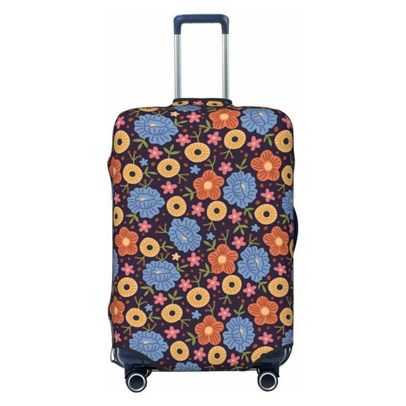 Daiia Leaves Flower Luggage Cover, Thickened Washable Travel Luggage Covers, Elastic Unique Baggage Covers for 18-20 inch Luggage-Small