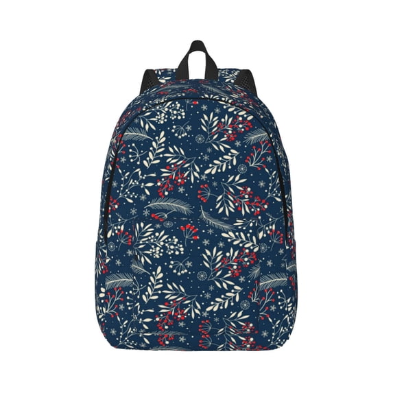 Daiia Leaves Snowflakes Vintage Canvas Backpack for Men and Women ,Hiking Backpack,Travel Laptop Bag for School,Large Capacity Backpack