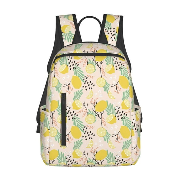 Daiia Lemon Leaves School Backpack for Men and Women Lightweight Backpack Durable Backpack Water-Resistant,Travel,Work Bag