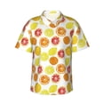 thumbnail image 1 of Daiia Lemon Orange Hawaiian Shirt for Men Gentle Cotton Regular Short Sleeve Casual-XX-Large, 1 of 9