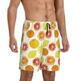 thumbnail image 1 of Daiia Lemon Orange Mens Woven Stretch Pajama Short,Short Pajama Pants-Small, 1 of 7