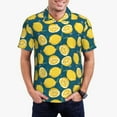 thumbnail image 1 of Daiia Lemon Pattern Men’s Polo Shirts,Solid Deck Shirt,Classic Fit, Breathable Cotton Polo for Casual and Sport Wear-Small, 1 of 9