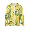thumbnail image 1 of Daiia Lemon UPF 50+ Sun Protection Hoodie Jacket Lightweight Long Sleeve Sun Shirt for Women Men with Pocket Hiking Outdoor-Large, 1 of 9