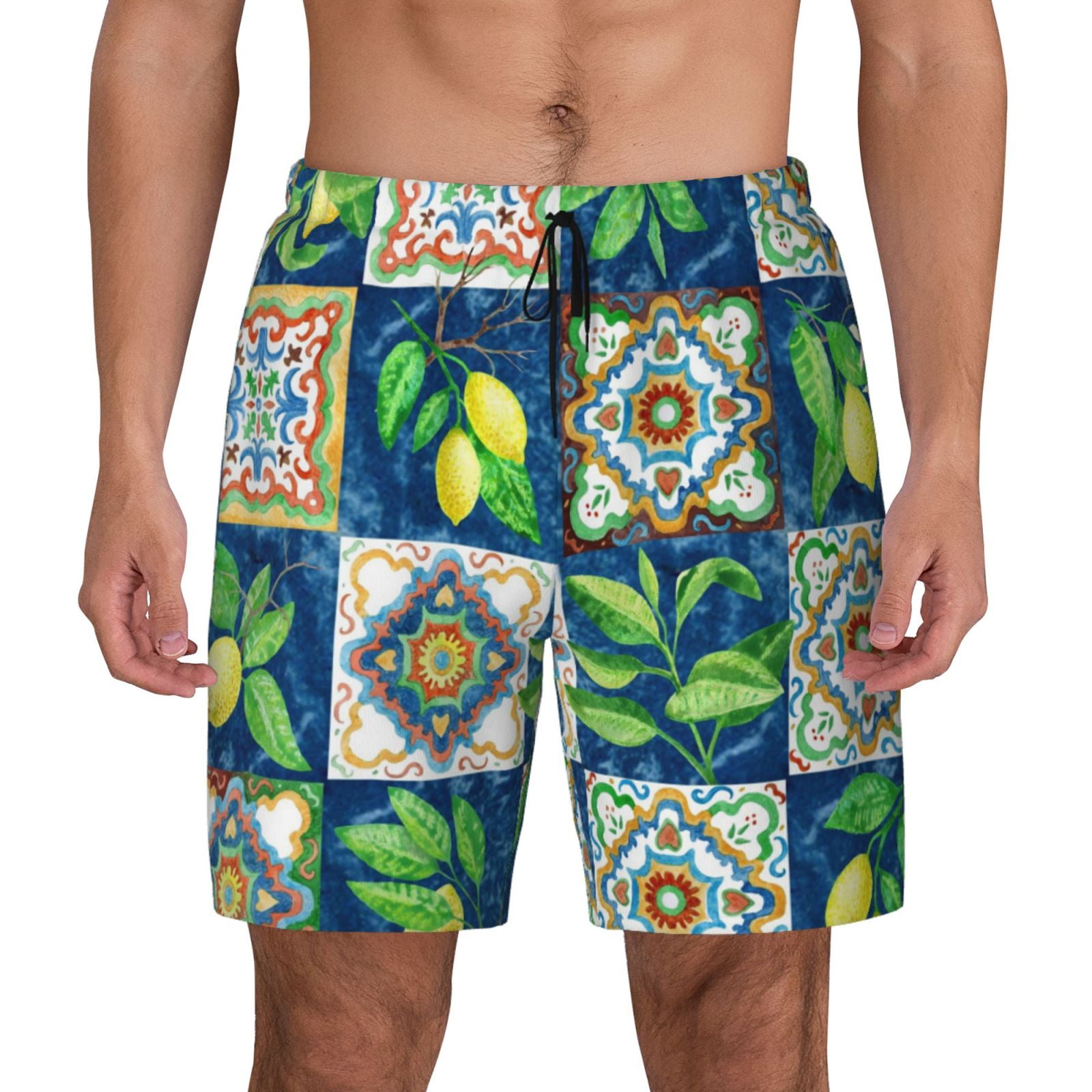 MENS SWIM TRUNK- LEMON BLOOM