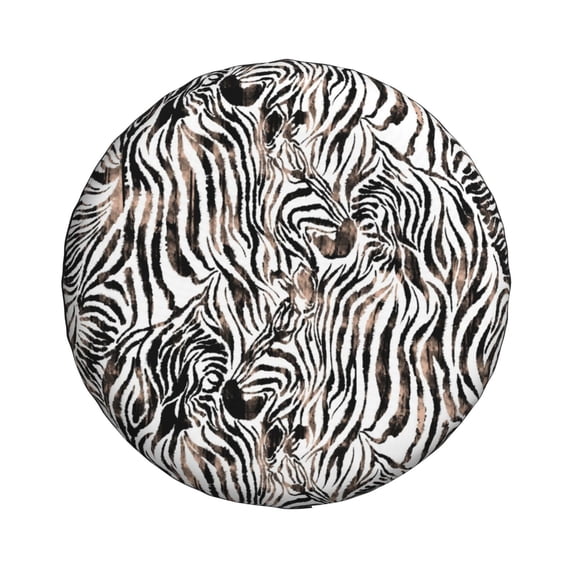 Daiia Leopard And Zebra Tire Covers , Travel Trailer Camper Truck SUV Motorhome Waterproof Wheel Cover, Sun Rain Snow Protector-16 inch