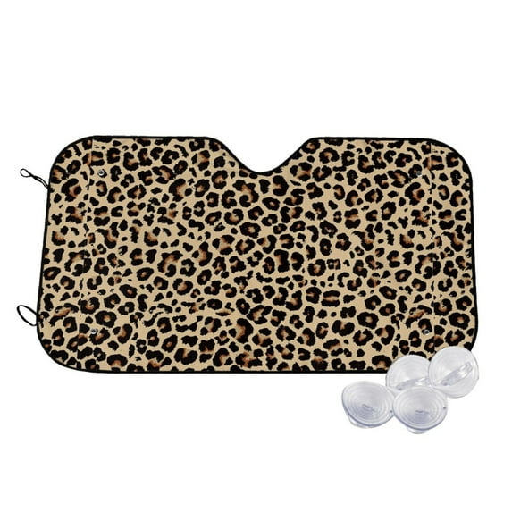 Daiia Leopard Print-1 Windshield Sun Shade for Car SUV Truck (Small ), Car Sun Shade Windshield, Car Shades for Front Windows, Sunshade for Car Windshield