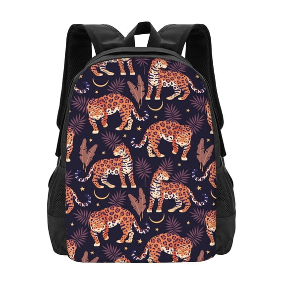 Daiia Leopard Print Backpack for Men and Women -Durable Backpack Large Capacity, Water-Resistant Bag with Adjustable Straps and Laptop Compartment