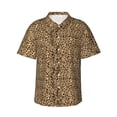 thumbnail image 1 of Daiia Leopard Print Brown Hawaiian Shirt for Men Gentle Cotton Regular Short Sleeve Casual-Small, 1 of 9