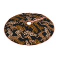 thumbnail image 1 of Daiia Leopard Print Drawing Merry Christmas Tree Skirt , Xmas Large Lace-up Tree Skirt, Santa Snowflakes Rustic Home Decorations New Year Party Farmhouse Decor-48", 1 of 7