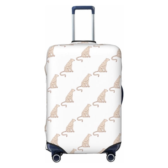 Daiia Leopard Print Luggage Cover, Thickened Washable Travel Luggage Covers, Elastic Unique Baggage Covers for 18-20 inch Luggage-Large