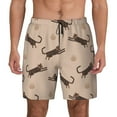thumbnail image 1 of Daiia Leopard Print Mens Swim Trunks Swim Shorts Quick Dry Swim Shorts with Mesh Lining Pockets-Small, 1 of 9