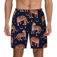 thumbnail image 1 of Daiia Leopard Print Mens Swim Trunks Swim Shorts Quick Dry Swim Shorts with Mesh Lining Pockets-Small, 1 of 9