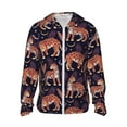thumbnail image 1 of Daiia Leopard Print UPF 50+ Sun Protection Hoodie Jacket Lightweight Long Sleeve Sun Shirt for Women Men with Pocket Hiking Outdoor-Small, 1 of 9