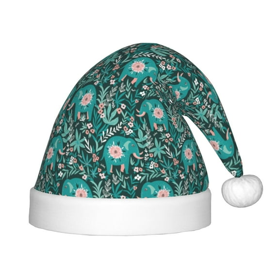 Daiia Lephants in the Jungle Print Christmas Knitted Beanie Hat, Large Knit Hat Xmas Small Gifts For Boys Girls Child Infant