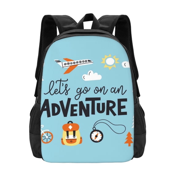 Daiia Let's Go on an Adventure Backpack for Men and Women -Durable Backpack Large Capacity, Water-Resistant Bag with Adjustable Straps and Laptop Compartment
