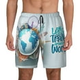 thumbnail image 1 of Daiia Let's go Travel Around the World Mens Swim Trunks Swim Shorts Quick Dry Swim Shorts with Mesh Lining Pockets-3X-Large, 1 of 9