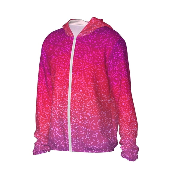 Daiia Light Purple Glitter UPF 50+ Sun Protection Hoodie Jacket Lightweight Long Sleeve Sun Shirt for Women Men with Pocket Hiking Outdoor-X-Large