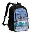 thumbnail image 1 of Daiia Lighthouse in Havana Pattern USB Charging Backpack for Men and Women, Anti-Theft Backpack,Travel Backpack,School Backpack,College Backpack,Laptop Backpack, 1 of 7