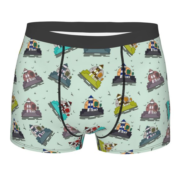 Daiia Lighthouse Men's Underwear Boxer Briefs, Cotton Stretch Moisture-Wicking Underwear-Small