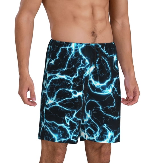 Daiia Lightning Mens Woven Stretch Pajama Short,Short Pajama Pants-Small