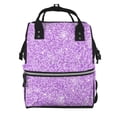 thumbnail image 1 of Daiia Lilac Glittering Large Capacity Baby Bag Waterproof Stylish Diaper Bag Mummy Backpack Adjustable Straps Diaper BagBaby Essentials Bag, 1 of 6