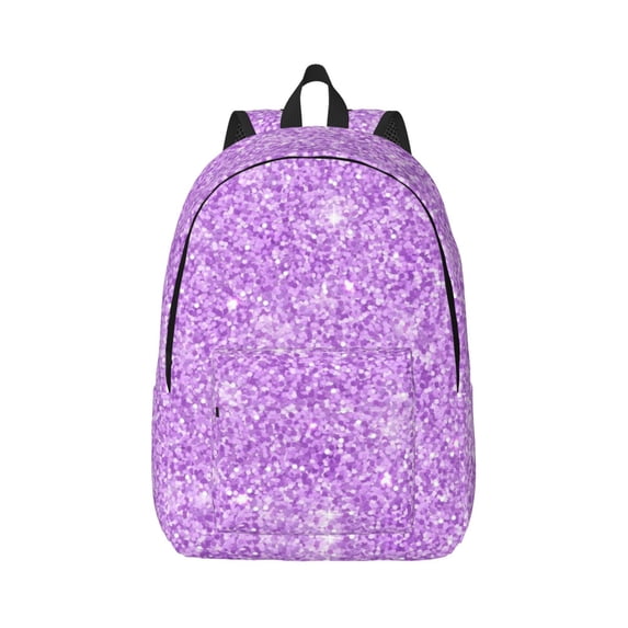 Daiia Lilac Glittering Vintage Canvas Backpack for Men and Women ,Hiking Backpack,Travel Laptop Bag for School,Large Capacity Backpack