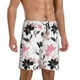 thumbnail image 1 of Daiia Lilies Flowers Mens Woven Stretch Pajama Short,Short Pajama Pants-Medium, 1 of 7