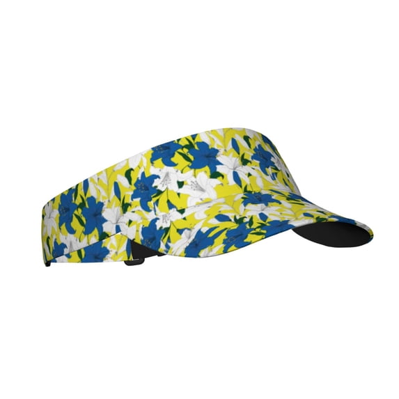 Daiia Lilies Flowers Pattern Sport Sun Visor Hats Visor Cap Adjustable Empty Top Baseball Cap Cotton Ball Caps for Women and Men