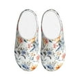 thumbnail image 1 of Daiia Lilies Flowers Print Women’s Fuzzy Slippers Memory Foam Lightweight House Shoes Cozy Loafer Flannel House Shoes-40/41, 1 of 7