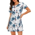 thumbnail image 1 of Daiia Lilies Flowers Print Women's Nightshirt Soft Nightgowns for Women Short Sleeve dress Short-sleeved Sleepwear, 1 of 6