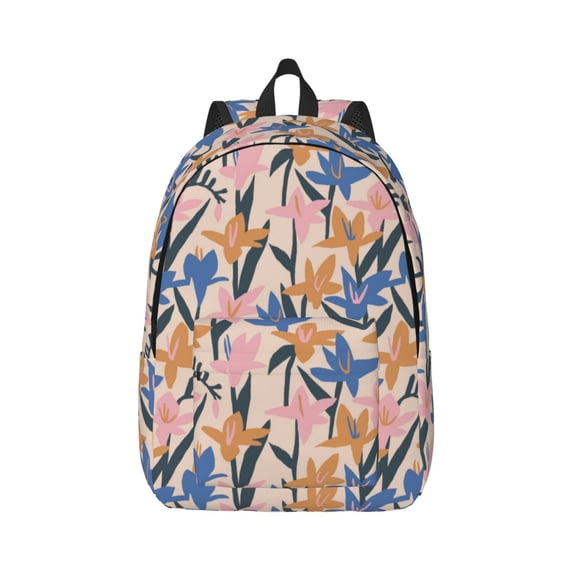 Daiia Lilies Flowers Vintage Canvas Backpack for Men and Women ,Hiking Backpack,Travel Laptop Bag for School,Large Capacity Backpack