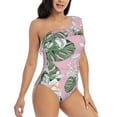 thumbnail image 1 of Daiia Lilies Flowers Women's One Piece Swimsuits Personalized One Shoulder Swimwear Asymmetric Ruffle Bathing Suits-Medium, 1 of 8