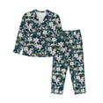 Daiia Lilies Flowers for Women's LongSleeved Pajama Set Soft