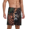 thumbnail image 1 of Daiia Lion Forest Crown Mens Woven Stretch Pajama Short,Short Pajama Pants-Small, 1 of 7