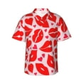thumbnail image 1 of Daiia Lips Kiss Hawaiian Shirt for Men Gentle Cotton Regular Short Sleeve Casual-Medium, 1 of 9
