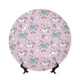 thumbnail image 1 of Daiia Llama Unicorn and Rainbow Printed Pattern Ceramic Plate Dinner Plates Bone China Decorative Plates with Display Stand Art Ceramic Ornaments for Wall Hanging Decoration-8in, 1 of 6