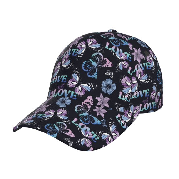 Daiia Love Butterflies print Baseball Cap Men Women Golf Dad Hat Adjustable Original Classic Low Profile Hat Unconstructed Plain Cap