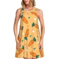 thumbnail image 1 of Daiia Love Carrot Print Women's Dresses 2025 Trendy Short sleeve Dresses Casual Baggy Flowy Maxi Sun Dresses, 1 of 7