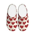 thumbnail image 1 of Daiia Love Print Women’s Fuzzy Slippers Memory Foam Lightweight House Shoes Cozy Loafer Flannel House Shoes-37/38, 1 of 7