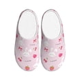 thumbnail image 1 of Daiia Love Rabbit Print Women’s Fuzzy Slippers Memory Foam Lightweight House Shoes Cozy Loafer Flannel House Shoes-37/38, 1 of 7
