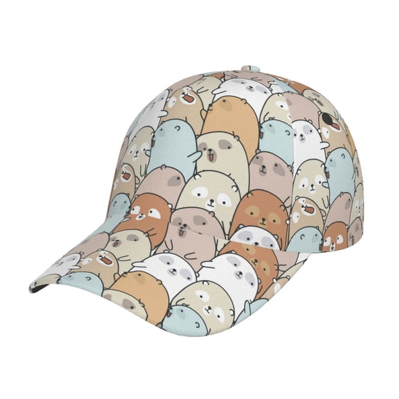 Daiia Lovely Bear print Baseball Cap Men Women Golf Dad Hat Adjustable Original Classic Low Profile Hat Unconstructed Plain Cap