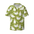 thumbnail image 1 of Daiia Lovely Chickens Men's Linen Shirts Short Sleeve Casual Shirts Button Down Shirt for Men Beach Summer Wedding Shirt-Large, 1 of 7